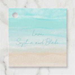 Moderner Abstrakter Strand Personalisiert Hochzeit Geschenkanhänger