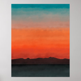 Moderner Abstrakter Strand Sonnenuntergang Poster