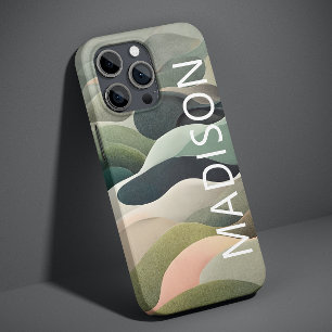 Moderner Abstrakter Wavy Muster Personalisierter N Case-Mate iPhone 14 Pro Hülle