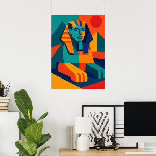Moderner ägyptischer Sphinx Geometrische Pop-Art Poster