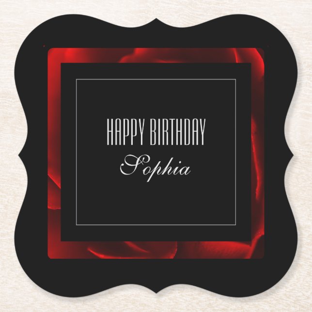 Moderner Akzent der Roten Flora Untersetzer (Vorderseite)