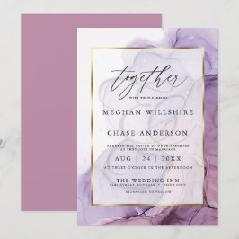 Moderner Alkohol Tinte Hochzeit Rose Plum Einladun Einladung