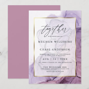 Moderner Alkohol Tinte Hochzeit Rose Plum Einladun Einladung