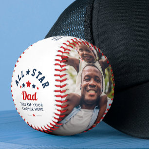 Moderner All-Star-Vater/Papa 2-Foto-Geschenk Baseball