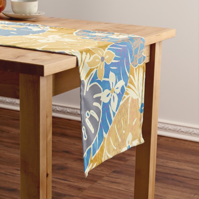 Moderner Aloha Hhawaii-Musterdruck Kurzer Tischläufer (Beispiel)