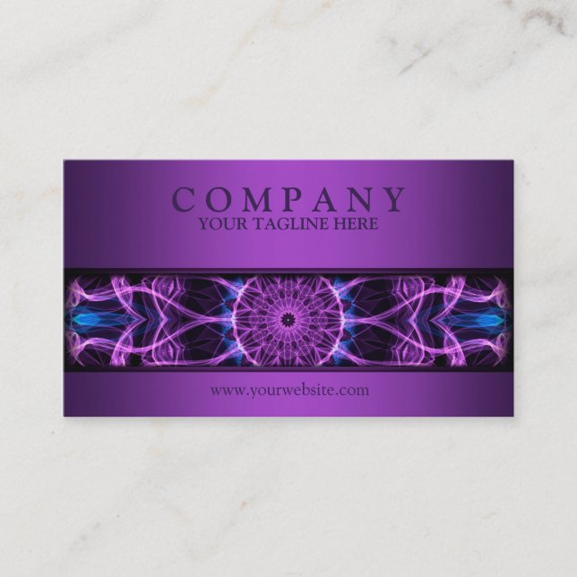 moderner Amethyst Wunsch Mandala lila Visitenkarte (Vorderseite)