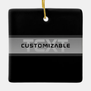 Moderner, anpassbarer Layierter Text   Schwarz & G Keramikornament