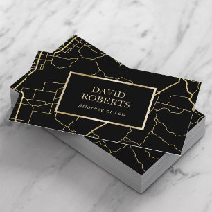 Moderner Anwalt für Schwarze und Gold Geometric Ma Visitenkarte