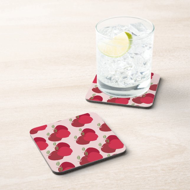 Moderner Apple Print Decorative Hard-Kunststoff-Un Getränkeuntersetzer (Rechte Seite)