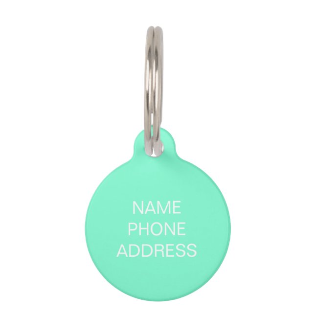 Moderner Aqua-individuelle Name und Kontakthundeka Haustiermarke (Vorderseite)