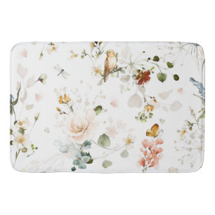 Moderner Aquarellgarten Wildblume Badematte