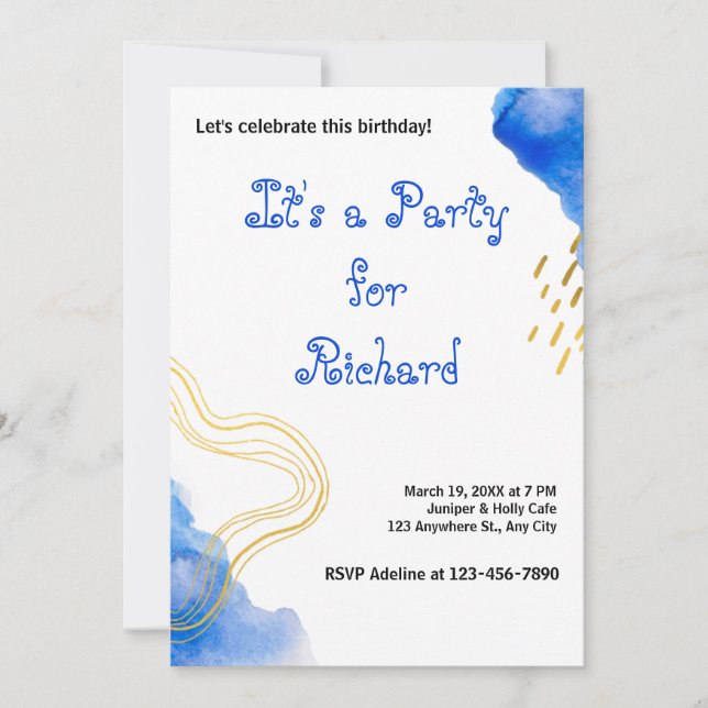 Moderner AquarellGeburtstag (Vorderseite)