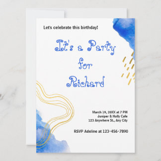 Moderner AquarellGeburtstag Einladung