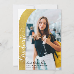 Moderner Arc Foto Script Abschluss Einladung