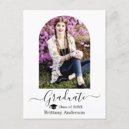 Moderner Arch Cap Calligraphy Foto Abschluss Postkarte