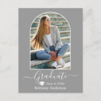 Moderner Arch Cap Calligraphy Grau-Abschluss