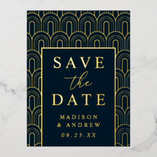Moderner Arch Deko Wedding Save the Date Folie Einladungspostkarte