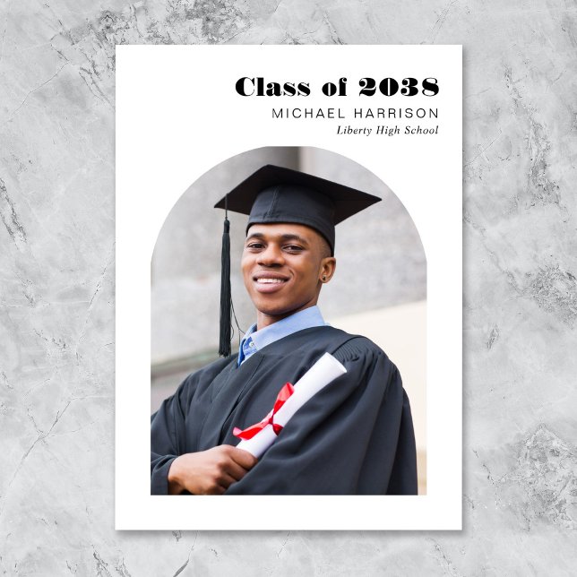 Moderner Arch Foto Abschluss Ankündigung (Modern Arch Photo Graduation Announcement)