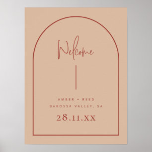 Moderner Arch Terracotta Blush Palm Wedding Willko Poster