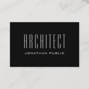 Moderner Architekt Elegante Luxus Schlicht Schwarz Visitenkarte