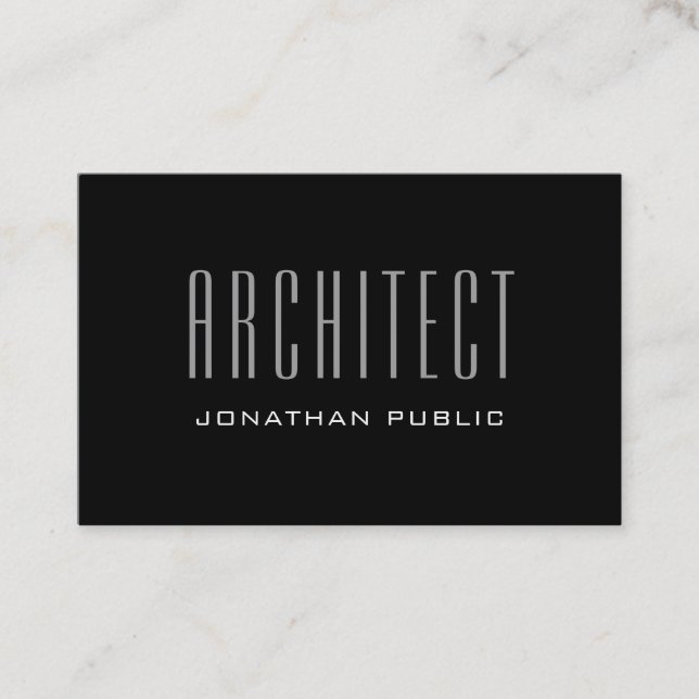 Moderner Architekt Elegante Luxus Schlicht Schwarz Visitenkarte (Vorderseite)