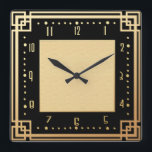 Moderner Art Deco Stil Quadratische Wanduhr<br><div class="desc">Hier ist ein anderes Deko-Stilgesicht,  das ich gemacht habe. Es handelt sich um eine Uhr für zeitgenössische Kunst im Deko mit Deko-Stil. Eine tolle Uhr,  um von Ihrem Wohnzimmer aus Set zu machen. Die Zahlen auf dieser Uhr sind in einem Art Deko Schriftart. Eine raffinierte Wanduhr für Ihre Zuhause.</div>