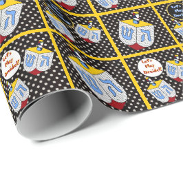 Moderner Art Dreidel Gone Dotty Geschenkpapier