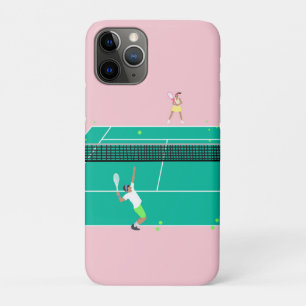 Moderner Art Tennis Match Player Rosa Grün Case-Mate iPhone Hülle