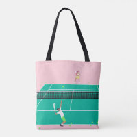 Moderner Art Tennis Match Player Rosa Grün