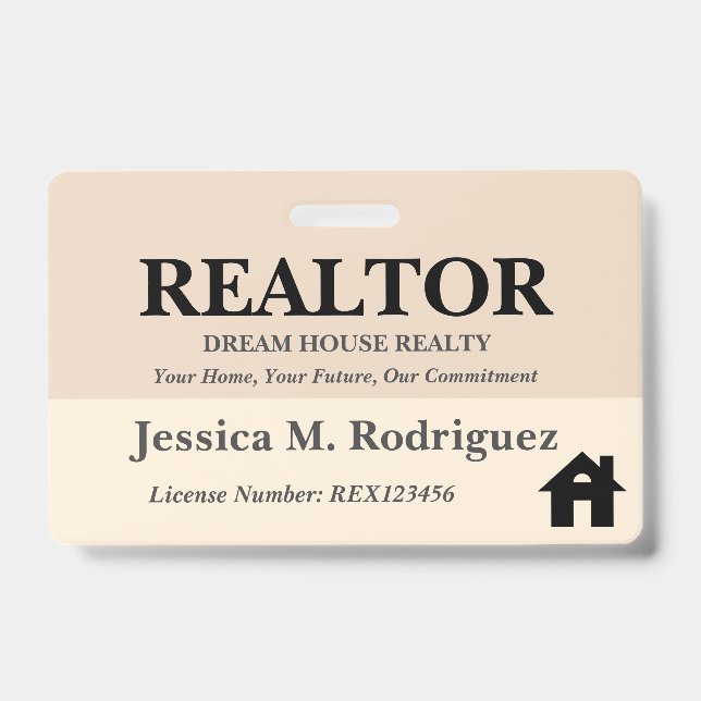 Moderner ästhetischer Realtor Real Anwesen Name Ausweis (Vorderseite)