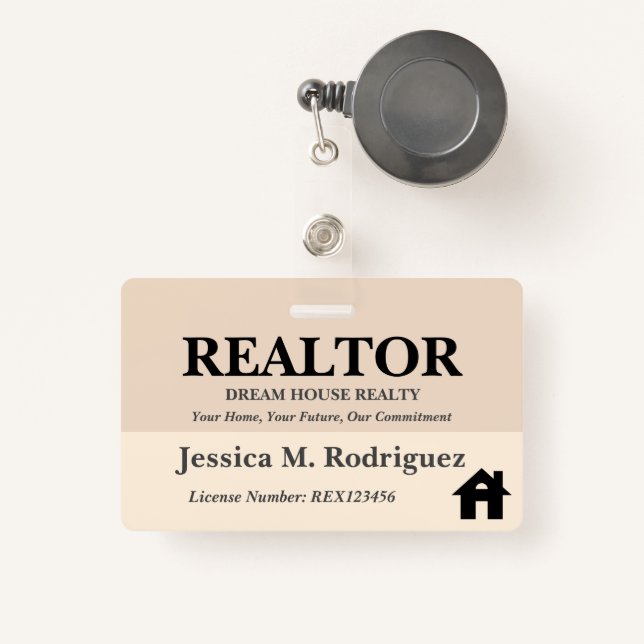 Moderner ästhetischer Realtor Real Anwesen Name Ausweis (Vorderseite mit Rechteck)