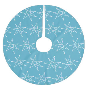 Moderner atomarer Weihnachtsstar Blue aus dem Mitt Polyester Weihnachtsbaumdecke