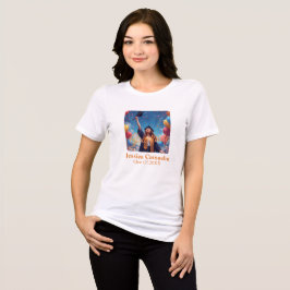 Moderner Aufkleber für Abschlussfotos mit goldener Tri-Blend Shirt