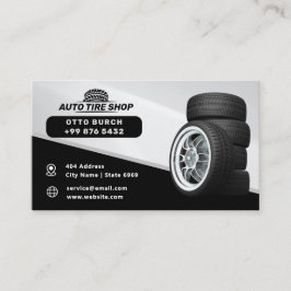 Moderner Auto Tire Shop | Schwarz Visitenkarte