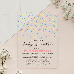 Moderner Baby-Shower mit Streusel Acryleinladungen
