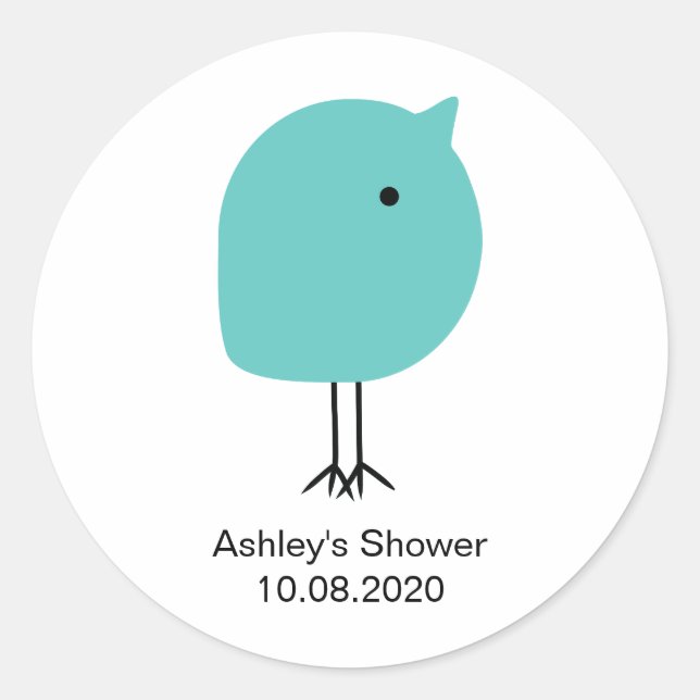 Moderner Babytracker für Dusche aus der Mitte des  Runder Aufkleber (Vorderseite)