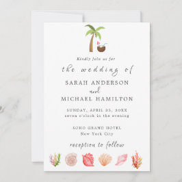 Moderner Badestrand Sommer Beach Einladung