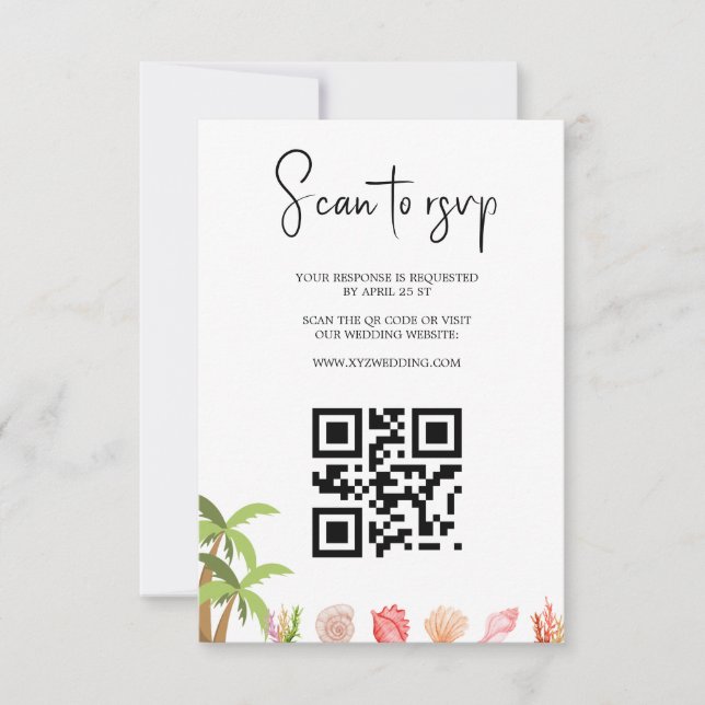 Moderner Badestrand Sommer Beach RSVP Karte (Vorderseite)