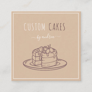 Moderner Baker Cake Künstler QR Code Social Media  Quadratische Visitenkarte