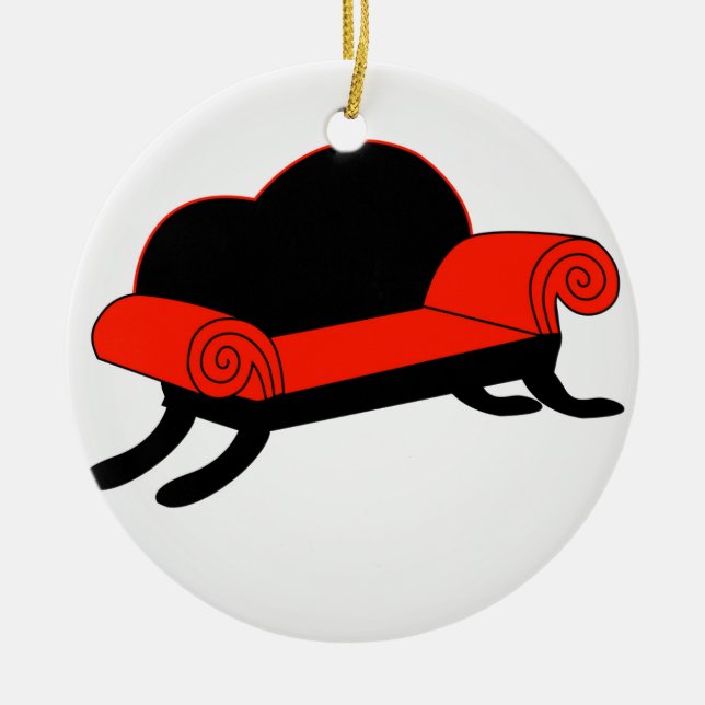 Moderner Banquette mit den hölzernen Beinen Keramikornament (Vorne)