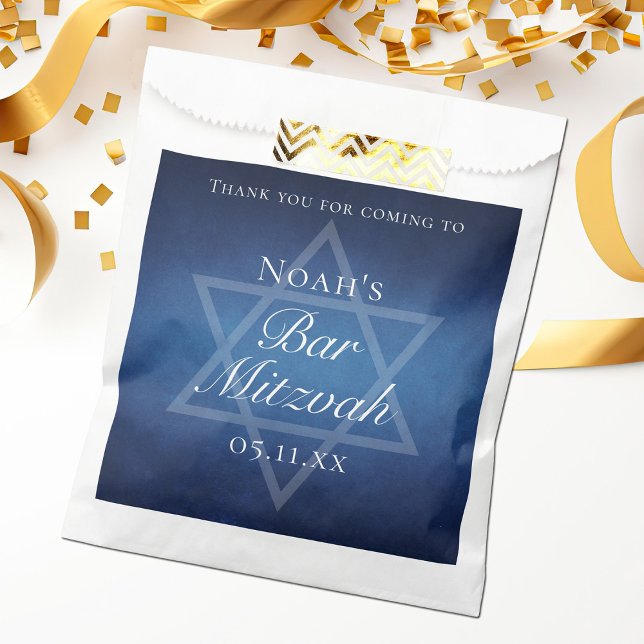 Moderner Bar Mitzvah Blue Star von David Custom Pa Geschenktütchen (Von Creator hochgeladen)