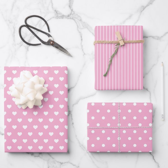 Moderner Bauernhof Urlaub pink Geschenkpapier Set (Vorderseite)