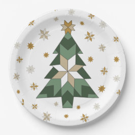 Moderner Bauernhof Weihnachtsbaum Pappteller