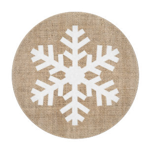 Moderner Bauernhof Weihnachtsschneeflocken Rustika Schneidebrett