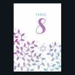 Moderner Baum Bat Mitzvah Tischnummer Karte<br><div class="desc">Hübsche lila und aquamarine Bat Mitzvah-Tischnummer-Karten mit dem Star of David und hübsche,  wirbelnde Tree of Life-Blätter in modernem Aquarell. Verwenden Sie eine beliebige Zahl in diesen!</div>
