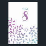 Moderner Baum Bat Mitzvah Tischnummer Karte<br><div class="desc">Hübsche lila und aquamarine Bat Mitzvah-Tischnummer-Karten mit dem Star of David und hübsche,  wirbelnde Tree of Life-Blätter in modernem Aquarell. Verwenden Sie eine beliebige Zahl in diesen!</div>