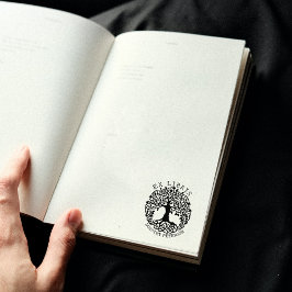 Moderner Baum des Lebens, Buch Ex Libris Gummistempel