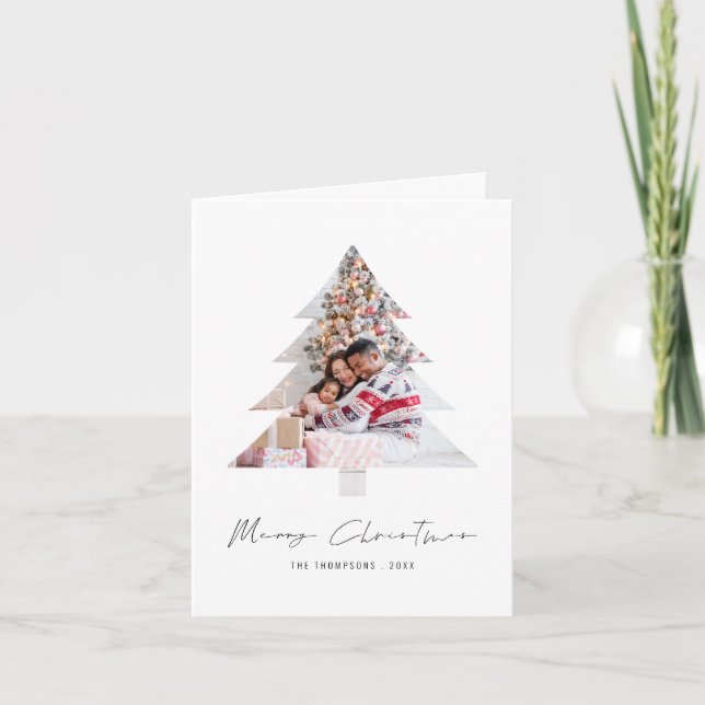 Moderner Baum Gestalten Fotos frohe Weihnachten (Vorderseite)