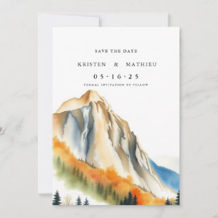 Moderner bearbeitbarer Berg Save The Date