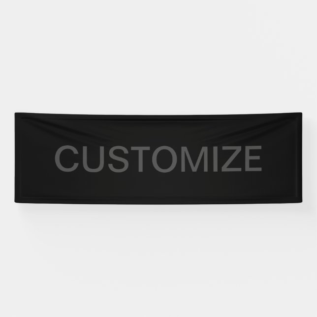 Moderner bearbeitbarer Text | Dunkelgrau und schwa Banner (Horizontal)